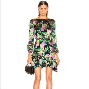 SALONI Felicia Hydrangea Silk Crepe Tiered Dress 2